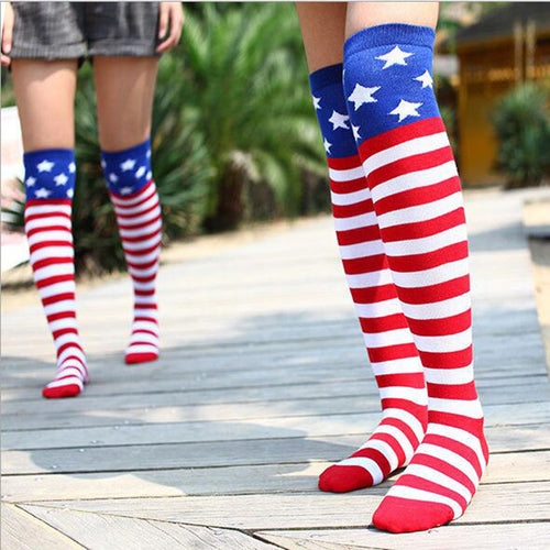 United States Flag Knee Socks - Female