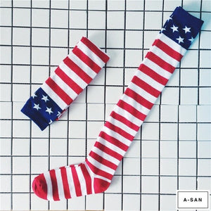 United States Flag Knee Socks - Female