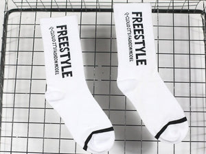 Simple Letter Cotton Socks - Unisex