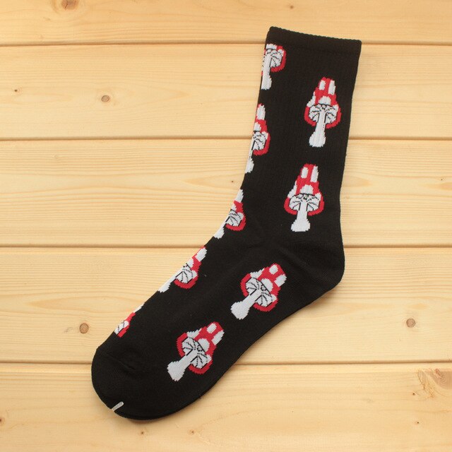 Mushroom Food Retro Socks - 5 Pairs