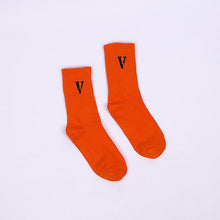 Load image into Gallery viewer, Black&amp;Orange Socks - Unisex